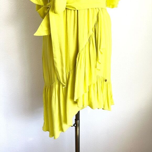 Nissa Ruffled Yellow Asymmetrical Dress – Size 2 Summer Vibes - Picture 6 of 16